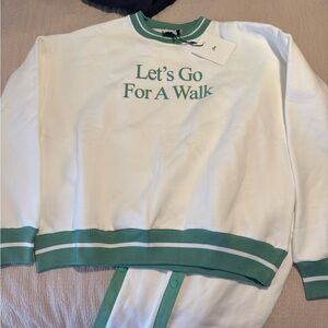 LET’S GO FOR A WALK OVERSIZED SWEATSHIRT — SAGE NWT size XXL SOLD OUT ONLINE
